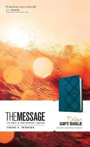 Picture of The Message Deluxe Gift Bible, Denim Leather-look