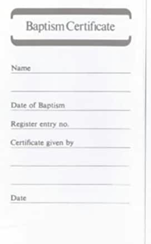 Picture of BAPTISM CERTIFICATE BOOK