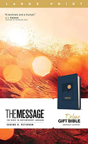 Picture of Message Deluxe Gift Bible, Large Print, Navy