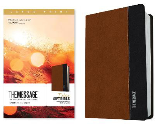 Picture of The Message Deluxe Gift Bible, Large Print, Saddle Tan/black