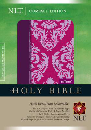 Picture of Nlt Compact Bible Tutone Fuchsia Floral/plum