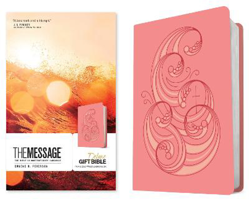 Picture of The Message Deluxe Gift Bible, Pink And Gold Waves
