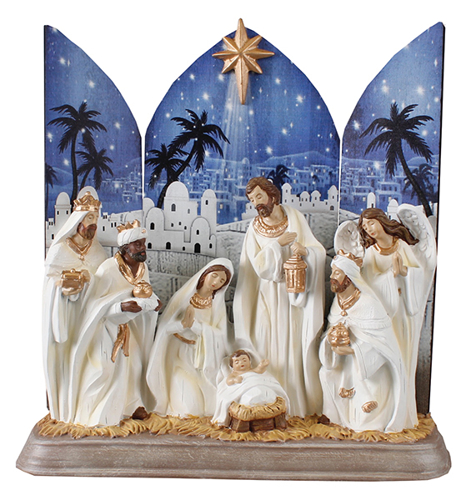 Picture of Nativity Set White Finish 7 Piece 89414