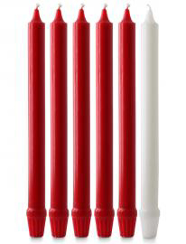 Picture of Advent Candle Set Red/White Fluted 12 X 1 AC03R