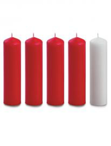 Picture of Advent Candle Set 8x2 Red/White AC02R