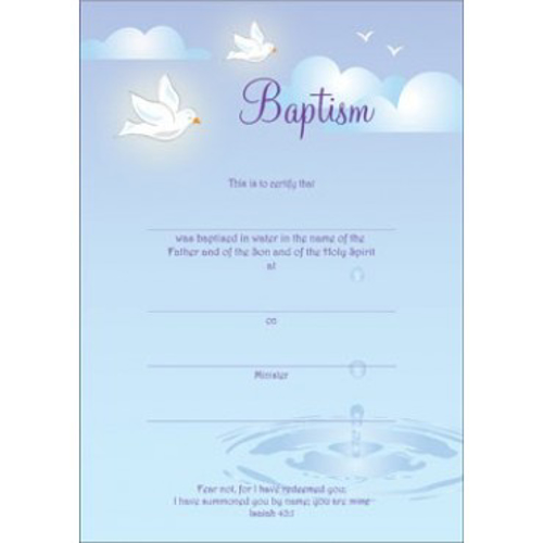 Picture of Baptism Certificates KM 1131027