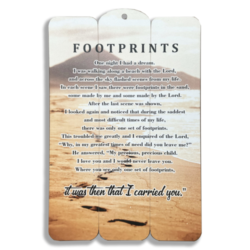 Picture of Footprints Plaque Wood