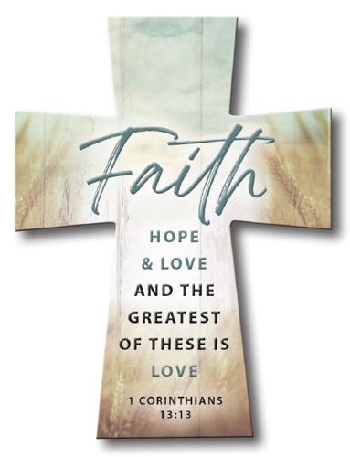 Picture of Cbc Resin Standing Cross Faith 4in 12921