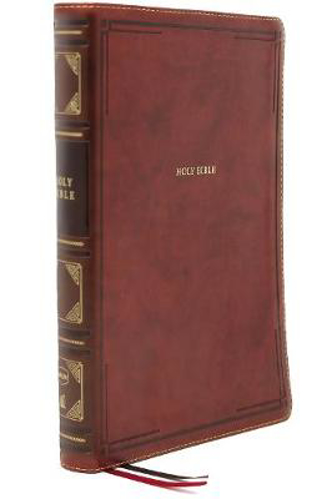 Picture of Nkjv, Thinline Bible, Large Print, Leathersoft, Brown, Red Letter, Comfort Print: Holy Bible, New King James Version