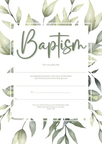 Picture of Km Baptism Cert 1131057