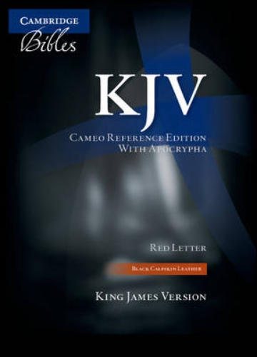 Picture of KJV Cameo Reference Bible with Apocrypha, Black Calfskin Leather, Red-letter Text, KJ455:XRA Black Calfskin Leather