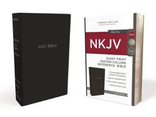 Picture of Nkjv Holy Bible, Giant Print Center-column Reference Bible, Black Leather-look, 72,000+ Cross References, Red Letter, Comfort Print: New King James Version