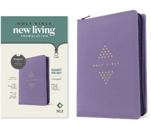 Picture of Nlt Compact Giant Print Zipper Bible, Filament-enabled Edition (leatherlike, Diamond Lavender, Red Letter)